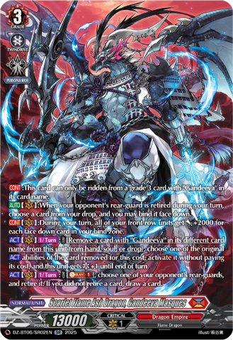 Scarlet Flame Ash Dragon, Gandeeva Masques (SR) - DZ-BT06/SR02EN