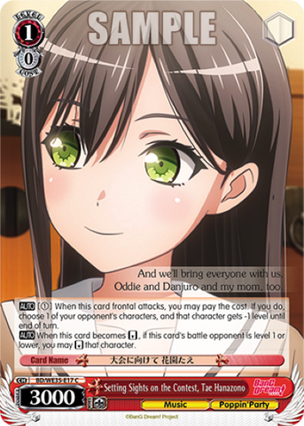 Setting Sights on the Contest, Tae Hanazono (Foil) - BD/WE35-E17